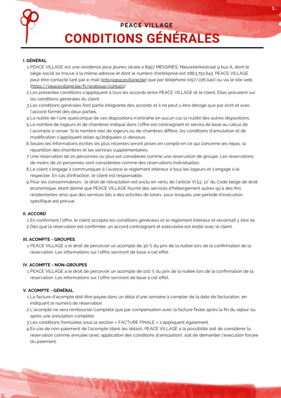 Condition General 1 | Peace Village